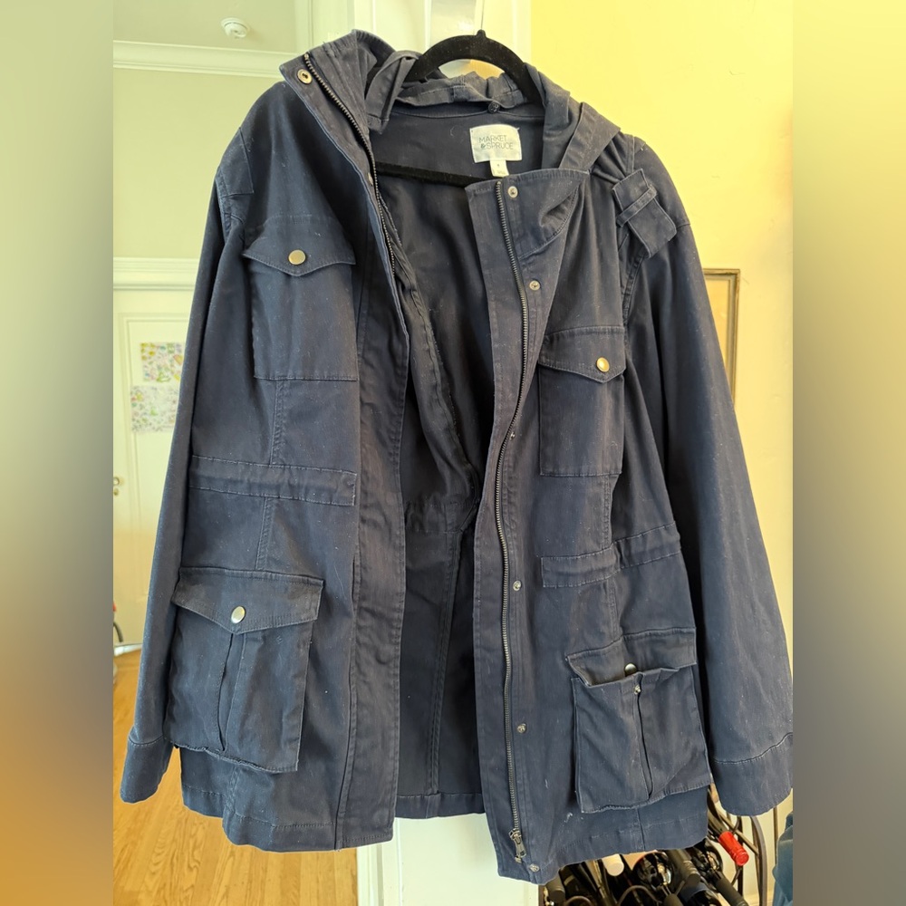 Market & Spruce Dark Blue Military Jacket